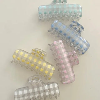 Clip check hair clip transparent large updo