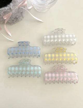 Clip check hair clip transparent large updo