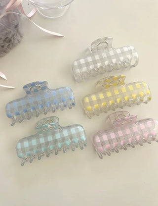 Clip check hair clip transparent large updo