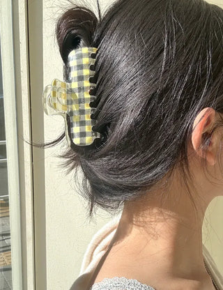 Clip check hair clip transparent large updo