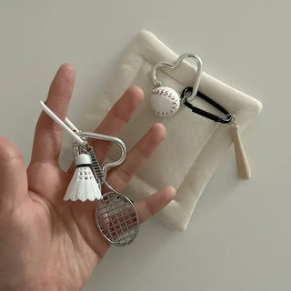 Custom sports badminton baseball bag keyring
