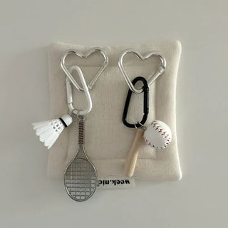 Custom sports badminton baseball bag keyring