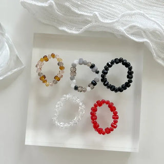 Handmade Round Beaded Ring, Handmade Beach Look