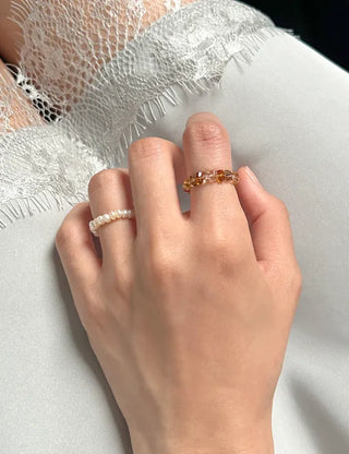 Handmade Round Beaded Ring, Handmade Beach Look