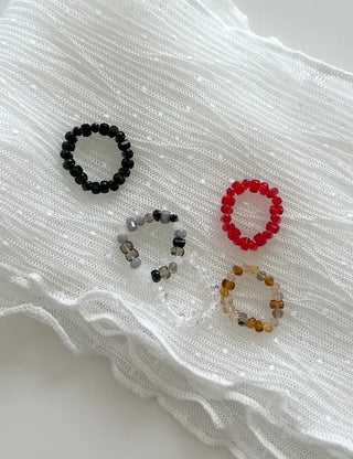 Handmade Round Beaded Ring, Handmade Beach Look