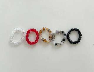 Handmade Round Beaded Ring, Handmade Beach Look