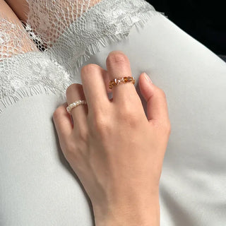Handmade Round Beaded Ring, Handmade Beach Look