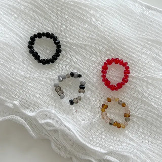 Handmade Round Beaded Ring, Handmade Beach Look