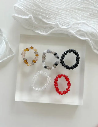 Handmade Round Beaded Ring, Handmade Beach Look