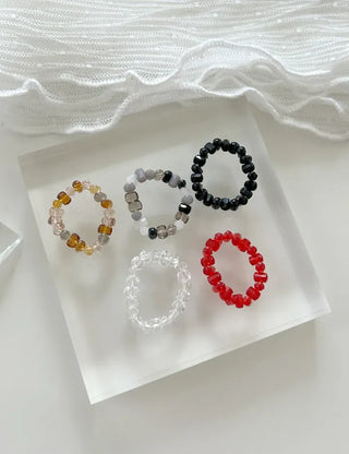 Handmade Round Beaded Ring, Handmade Beach Look