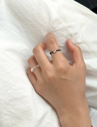 Luminous Handmade Pearl Aurora Transparent Bead Ring Beach Look