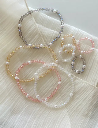 Luminous Handmade Pearl Aurora Transparent Bead Ring Beach Look