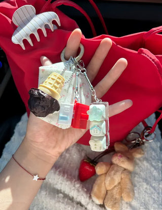 2 Types House Soap Clicker Keycap Bag Keyring