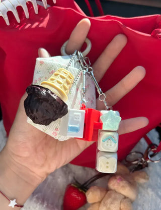 2 Types House Soap Clicker Keycap Bag Keyring