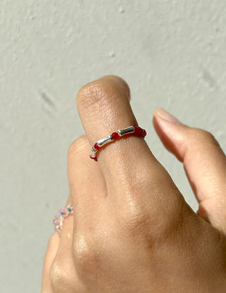925 Silver Beaded Ring Vintage Layered Ring