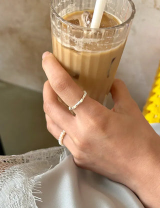 925 Silver Beaded Ring Vintage Layered Ring