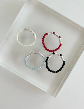 925 Silver Beaded Ring Vintage Layered Ring