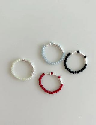 925 Silver Beaded Ring Vintage Layered Ring