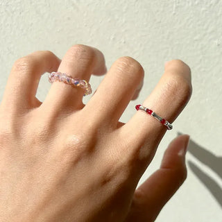 925 Silver Beaded Ring Vintage Layered Ring