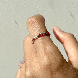 925 Silver Beaded Ring Vintage Layered Ring
