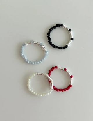 925 Silver Beaded Ring Vintage Layered Ring