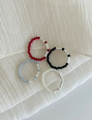925 Silver Beaded Ring Vintage Layered Ring