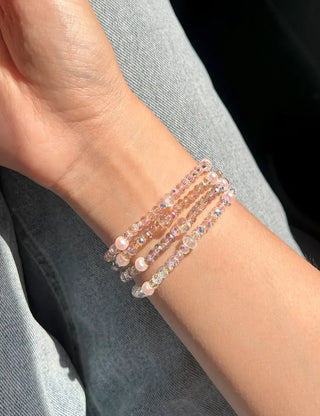 Made Pearl Bead Bracelet Aurora Transparent Summer Layered
