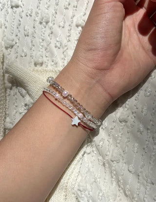 Made Pearl Bead Bracelet Aurora Transparent Summer Layered