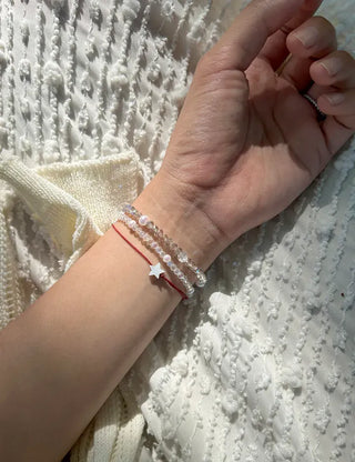 Made Pearl Bead Bracelet Aurora Transparent Summer Layered