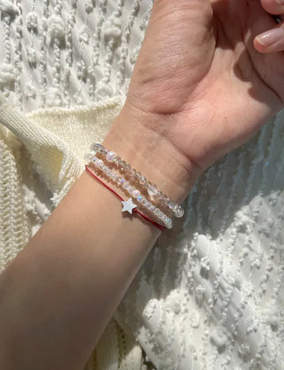 Made Pearl Bead Bracelet Aurora Transparent Summer Layered