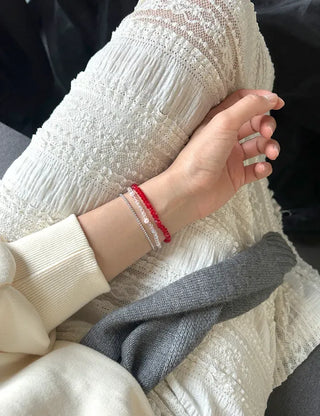 Made Pearl Bead Bracelet Aurora Transparent Summer Layered