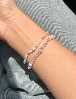 Made Pearl Bead Bracelet Aurora Transparent Summer Layered