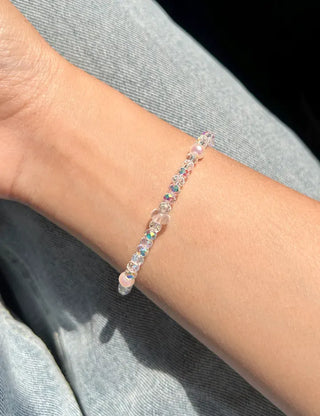 Made Pearl Bead Bracelet Aurora Transparent Summer Layered