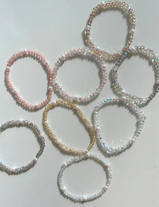 Made Pearl Bead Bracelet Aurora Transparent Summer Layered