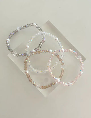 Made Pearl Bead Bracelet Aurora Transparent Summer Layered