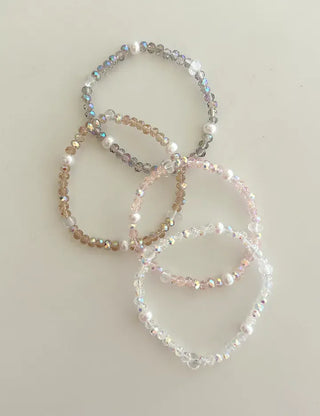 Made Pearl Bead Bracelet Aurora Transparent Summer Layered