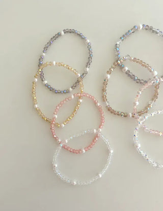 Made Pearl Bead Bracelet Aurora Transparent Summer Layered