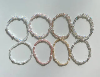 Made Pearl Bead Bracelet Aurora Transparent Summer Layered