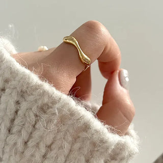 Surgical Bold Wave Fashion Layered Ring