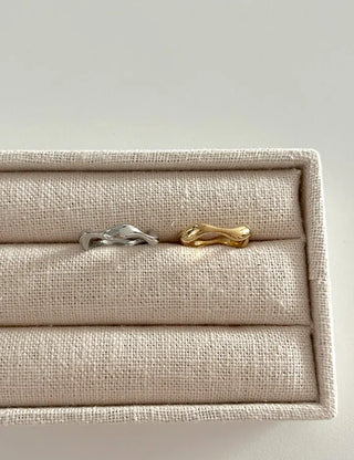 Surgical Bold Wave Fashion Layered Ring