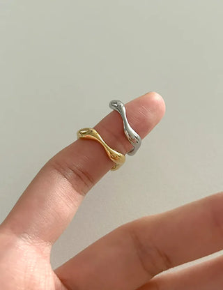 Surgical Bold Wave Fashion Layered Ring