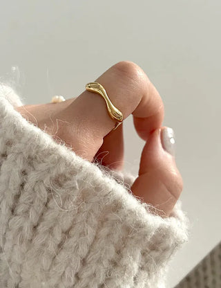 Surgical Bold Wave Fashion Layered Ring