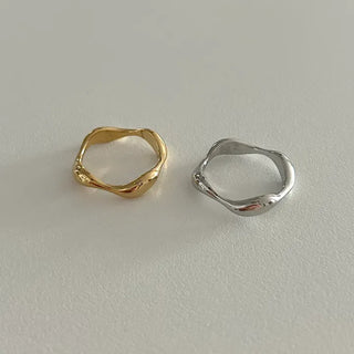 Surgical Bold Wave Fashion Layered Ring