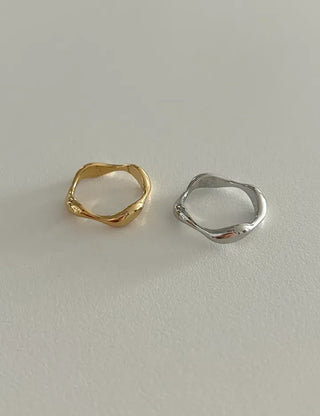 Surgical Bold Wave Fashion Layered Ring
