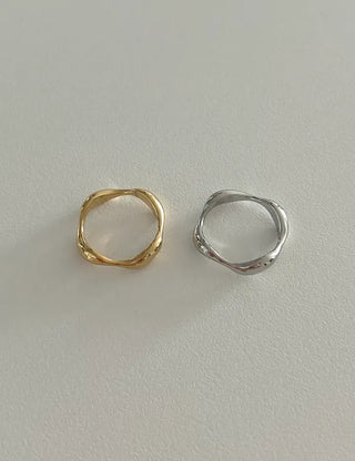 Surgical Bold Wave Fashion Layered Ring