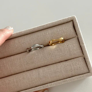 Surgical Bold Wave Fashion Layered Ring