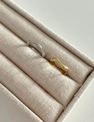 Surgical Bold Wave Fashion Layered Ring