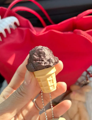 Ice cream clicker keyring keycap bag keyholder