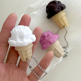 Ice cream clicker keyring keycap bag keyholder