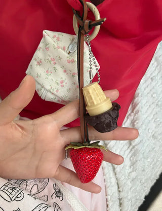 Ice cream clicker keyring keycap bag keyholder